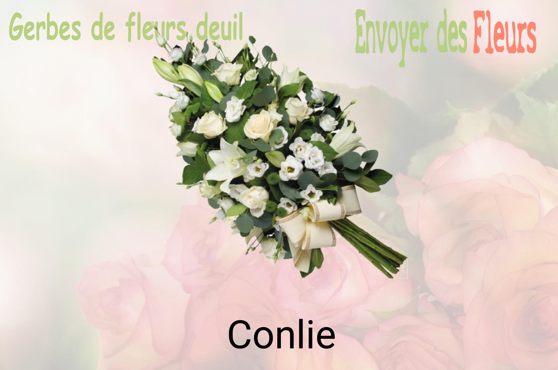 Gerbe de fleurs de deuil livrée à Conlie